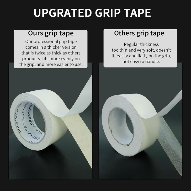 Crestgolf Golf Grip Tape Roll 2" x 18 Yards, Premium Solvent Activated Double Sided Adhesive Strips for Regripping Golf Clubs, Upgrade 1.2U Thickened Double Sided Tape - Image 3